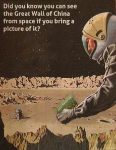 Great Wall of China from the moon